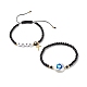 Set di braccialetti di perline intrecciati con motivo amore e malocchio e cuore per ragazze donne BJEW-JB06959-1