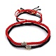 Conjuntos de pulseras de cordón trenzado de cordón de nylon ajustable BJEW-JB05396-1