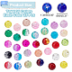 PandaHall Elite 875Pcs 35 Colors Spray Painted Transparent Crackle Glass Beads CCG-PH0001-09-2