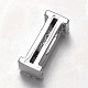 Platinum Plated Brass Micro Pave Cubic Zirconia Letter Slide Charms ZIRC-E015-04I-2