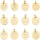 UNICRAFTALE 12pcs Stainless Steel 12 Constellations Charm Zodiac Sign Pendants Charms Golden 3mm Hole Flat Round with Constellation Pendant for DIY Jewelry Craft Making 12mm STAS-UN0003-65G-1