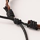 Pulseras cordón de cuero trenzado ajustable de moda unisex de estilo informal X-BJEW-J112-08-2