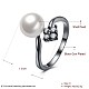 Elegante concha de latón perla anillos de dedo RJEW-BB23123-8-6