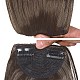 女性のためのヘアフリンジのクリップ  耐熱高温繊維  テンプル前面のフリンジが付いた合成フラットバン  ブラウン  19.6~21.6インチ（50~55cm） OHAR-G006-C02-4