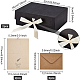 ベネクリエイトDIYボックス作成キット  長方形のクラフト紙袋を含む  紙のアクセサリー箱  葉柄クラフト封筒とグリーティングカードセット  ミックスカラー  ボックス：25x18x9cm  2セット /バッグ DIY-BC0005-09-2