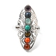 Кольцо-манжета с бабочкой из натуральных смешанных камней CHAK-PW0001-002-2