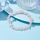 Braccialetti elasticizzati con perline di quarzo rosa naturale da donna BJEW-JB10046-01-2