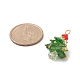クリスマスツリーのガラスペンダント  本物の18Kゴールドメッキ真鍮ビーズと付属品付き  カラフル  26x18.5x18.5mm  穴：2.2mm PALLOY-JF01964-02-3