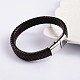 Trendy Leather Braided Cord Bracelets BJEW-P128-06B-1