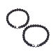 2pcs ensemble de bracelets extensibles en pierre de lave naturelle BJEW-JB08673-01-4