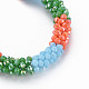 Crochet Glass Beads Braided Stretch Bracelet BJEW-T016-08A-2