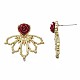 Flower Stud Earrings for Women EJEW-N100-001-NR-3