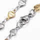 304 ensembles de bijoux de la chaîne de liaison de coeur en acier inoxydable SJEW-H103-02GP-4