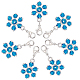 Sunnyclue 1 caja de 30 piezas de abalorios de copos de nieve de Navidad a granel con clip en la pulsera con copos de nieve azules para hacer joyas HJEW-SC0001-17-1