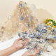 Tela de encaje de tul de poliéster con flores bordadas DIY-WH0449-31C-3