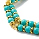 Synthetic Turquoise Beaded Double Line Multi-strand Bracelet BJEW-JB08668-4