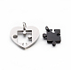 Valentine's Couple Jewelry Lovers 304 Stainless Steel Heart with Puzzle Jigsaw Split Pendants STAS-E090-46B-2