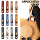 WADORN 12Pcs 12 Colors PU Leather Band Hat Clips FIND-WR0010-81-5
