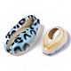 Perles de coquillage cauri naturelles imprimées SSHEL-R047-01-B05-3