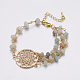 Bracelets de perles d'amazonite à fleurs naturelles BJEW-K200-03G-1