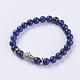 Natural Lapis Lazuli Beads Stretch Bracelets BJEW-E325-D34-1