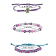 Набор браслетов с плетеным шнуром из вощеной полиэфирной нити BJEW-SW00032-03-7