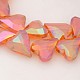Heart Electroplate Full Rainbow Plated Glass Beads Strands EGLA-P001-F02-2
