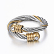 Trendy conjuntos de anillos y brazaletes de torque de 304 acero inoxidable SJEW-H073-09A-4