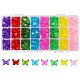 PandaHall Elite about 400pcs 8 Colors Butterfly Acrylic Beads Transparent Animal Spacers Charms Pendant for Bracelet Necklace Jewelry Making Decorations TACR-PH0001-10-1