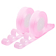 乳癌予防意識のピンクリボン製作材料薄手のオーガンジーリボン  結婚式の装飾のための広いリボン  ピンク  3/4インチ（20mm）  25ヤード（22.86M） RS20mmY043-1
