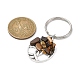 Natural Tiger Eye Chip & Alloy Tree of Life Pendant Keychain KEYC-JKC00648-07-3