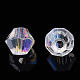 Placcare perle di vetro trasparenti GLAA-YWC0001-02A-4