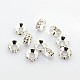 Brass Rhinestone Spacer Beads X-RB-A020-9mm-01S-1