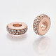 Rose Gold Plated Alloy European Beads MPDL-S067-24-2