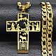 201 нержавеющая сталь христианский крест кулон кубинские звенья цепи ожерелья STAS-D196-07G-1