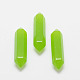 Faceted Bullet Imitation Jade Glass Point Beads for Wire Wrapped Pendants Making GLAA-K001-35mm-09-1