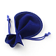ベルベットのバッグ  ひょうたん形の巾着ジュエリーポーチ  ミディアムブルー  9x7cm TP-S003-6-2