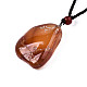 Colliers de pendentif en cornaline naturelle / agate rouge NJEW-S421-033-3