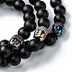 Frosted Round Glass Beads Stretch Bracelets BJEW-I296-16-3