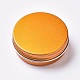 丸いアルミ缶  アルミジャー  化粧品の貯蔵容器  ろうそく  キャンディー  ねじ蓋付き  オレンジ  5.5x2.1cm  内径：4.9のCM CON-WH0068-88A-03-1