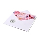 長方形の紙のグリーティングカード  長方形の封筒とフラットラウンドい粘着紙ステッカー付き  イースターの日の結婚式の誕生日の招待カード  花柄  110x160x1mm DIY-C025-07-3
