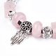 Natural Rose Quartz Beads Cord Bracelets BJEW-O162-G02-2
