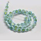 Vidrio millefiori artesanal planas hebras de perlas redondas X-LK-P011-18-2