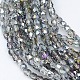 Faceted Electroplate Glass Round Beads Strands EGLA-J050-H06-2