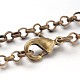 Fabricación de collar de cadena de rolo de cadena cruzada de hierro X-NJEW-JN01384-04-1