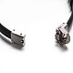 Joyas de color negro PU pulseras de cordón de cuero BJEW-G467-16-3