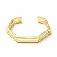 Bracelet de manchette ouvert polygone en laiton placage rack pour femme BJEW-H563-01G-2