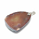 Electroplated Natural Agate Pendants G-T101-55-3