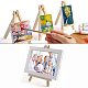 NBEADS 10 Sets Mini Canvas Panel Wooden Easel Sketchpad Settings for Painting Craft Drawing Decoration Gift and Learning Education DIY-NB0001-27-4