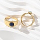 Круглые натуральные смешанные кольца из камня RJEW-C119-06G-3